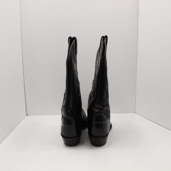 Justin Mens Black Leather with Embroidery Boot - Picture 2 of 7